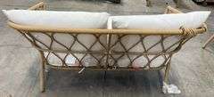 AS IS - ALL WEATHER PATIO LOVESEAT - BROWN & WHITE