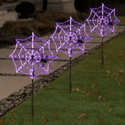 PRE LIT 3PC SPIDERWEB STAKES IN BOX