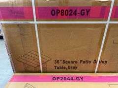 5PC SQUARE PATIO DINING SET IN BOXES - GREY