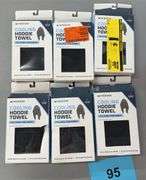 (6) MISSION COOLING HOODIE TOWELS - BLACK