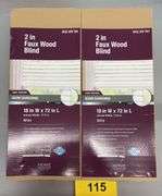 (2) 2" FAUX WOOD BLINDS IN BOXES