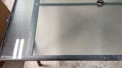 AS IS - ROOM ESSENTIALS PATIO DINING TABLE - BLACK