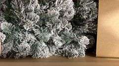 7-7.5FT PENCIL FLOCKED TREE IN BOX - WARM WHITE