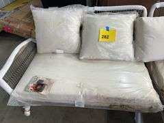 2PC PATIO LOVESEAT - GREY & WHITE