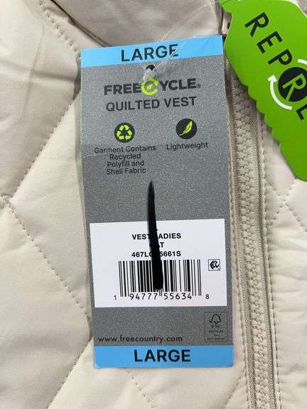 WOMENS FREE COUNTRY QUILTED VEST - SIZE L