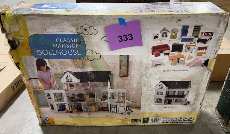 AS IS - KIDS CLASSIC MANSION DOLLHOUSE IN BOX