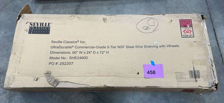 AS IS - SEVILLE CLASSICS 5 TIER SHELVING RACK IN BOX