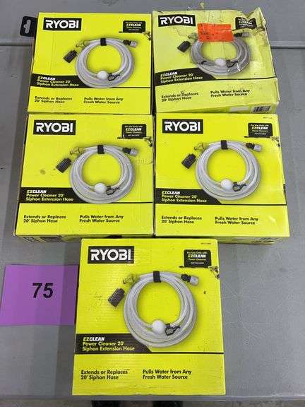 (5) RYOBI POWER CLEANER 20FT EXTENSION HOSES IN BOXES