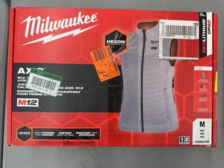 MILWAUKEE AIXS M12 WOMENS HEATED VEST IN BOX SIZE MEDIUM - GREY