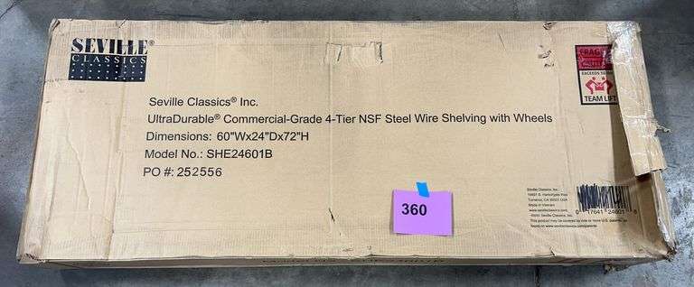 SEVILLE CLASSICS 4 TIER SHELVING RACK IN BOX