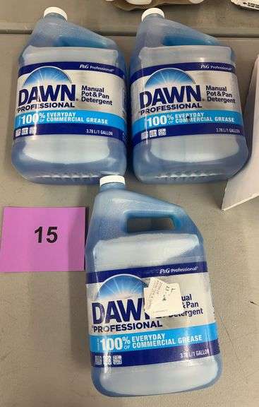 (3) JUGS OF DAWN MANUAL POT & PAN DETERGENT