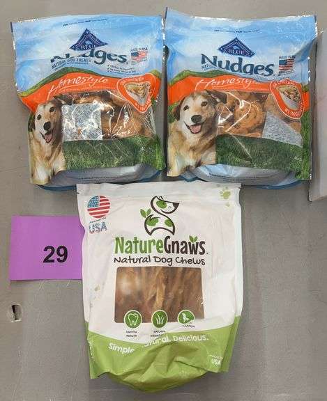 (3) BAGS OF DOG TREATS - NUDGES & NATUREGNAWS
