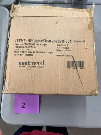 NEATFREAK 50PC RUBBERIZED SLIM HANGERS IN BOX