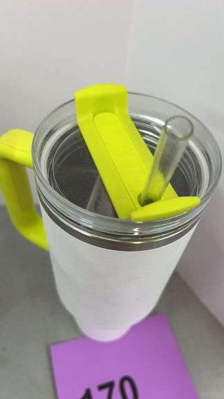 STANLEY 40OZ QUENCHER H2.0 TUMBLER - WHITE & GREEN