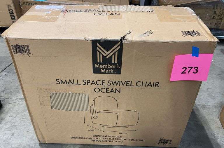 SMALL SPACE SWIVEL CHAIR IN BOX - OCEAN