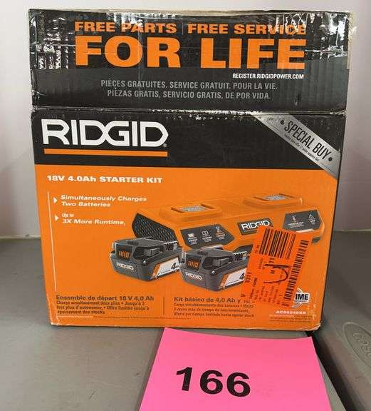 RIDGID 18V 4.0AH STARTER KIT IN BOX