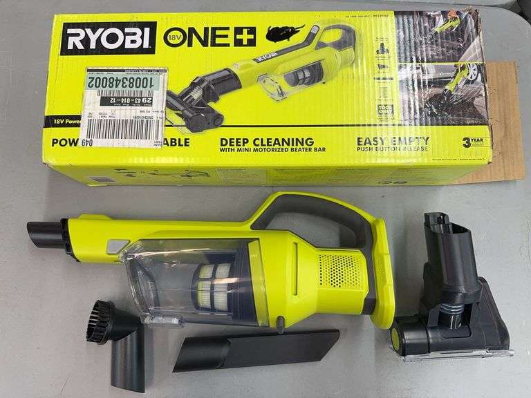 RYOBI 18V POWERED BRUSH HAND VACUUM W/ BOX (TOOL ONLY)