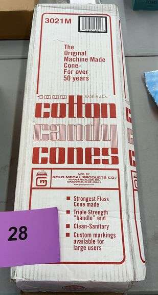 BOX OF COTTON CANDY CONES