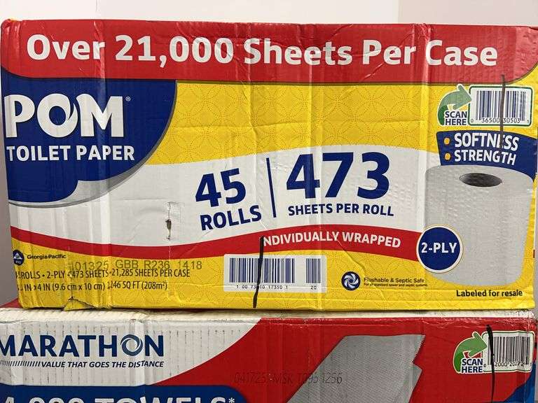 BOX OF PAPER TOWELS & BOX OF TOILET PAPER