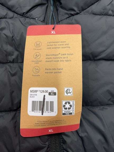 WOMENS EDDIE BAUER DOWN PACKABLE JACKET - SIZE XL