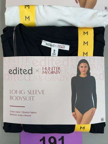 (2) WOMENS EDITED LONG SLEEVE BODYSUITS - SIZE M