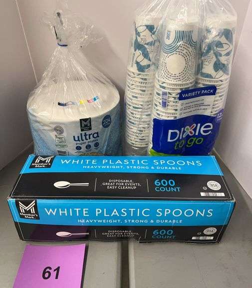 3PC SERVEWARE LOT - PLATES, CUPS & SPOONS