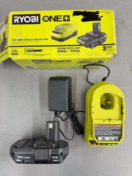 RYOBI 18V 2AH LITHIUM STARTER KIT W/ BOX