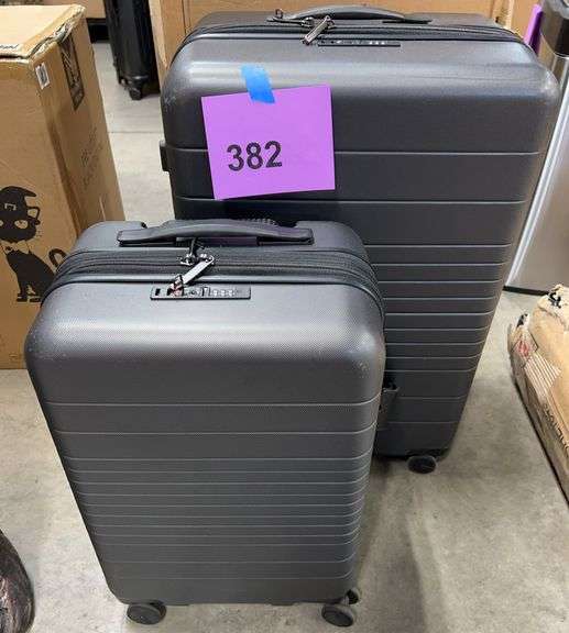 AS IS - 2PC HARDSHELL LUGGAGE SET - GREY