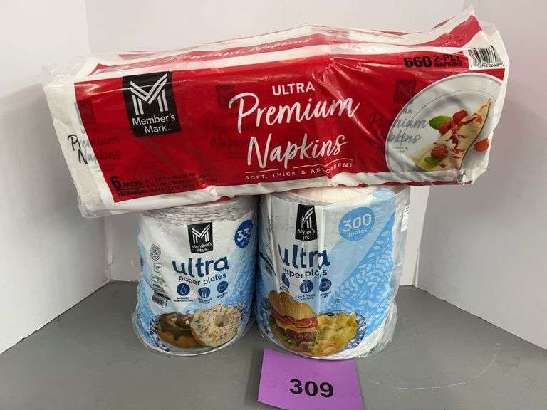 3PC SERVEWARE LOT - PLATES & NAPKINS