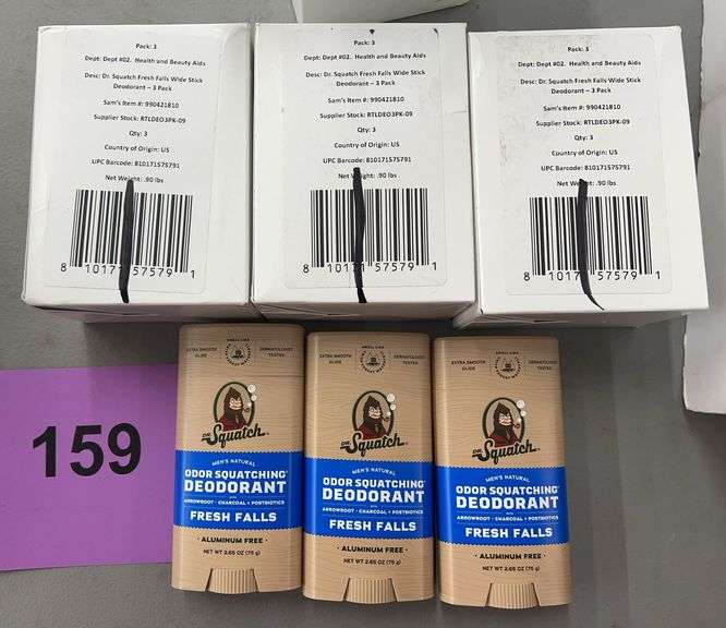 (12) STICKS OF DR SQUATCH DEODORANT