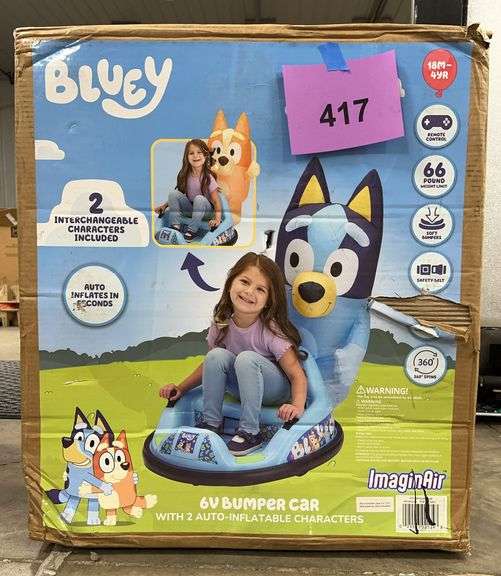 KIDS BLUEY 6V BUMPER CAR IN BOX