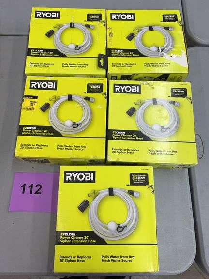 (5) RYOBI POWER CLEANER 20FT EXTENSION HOSES IN BOXES