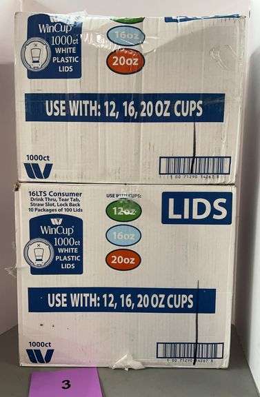 (2) BOXES OF PLASTIC LIDS