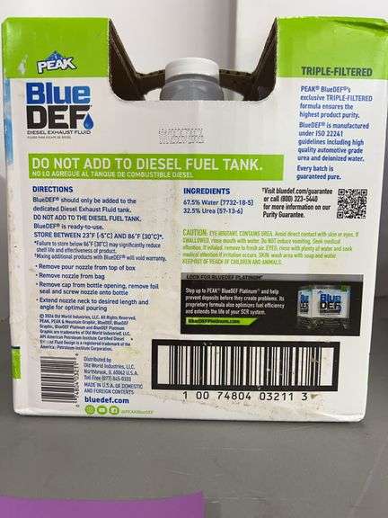 JUG OF PEAK BLUE DEF DIESEL EXHAUST FLUID