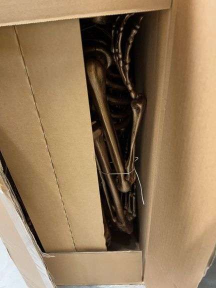 2PC ANIMATED SKELETON DECOR IN BOX - BRONZE