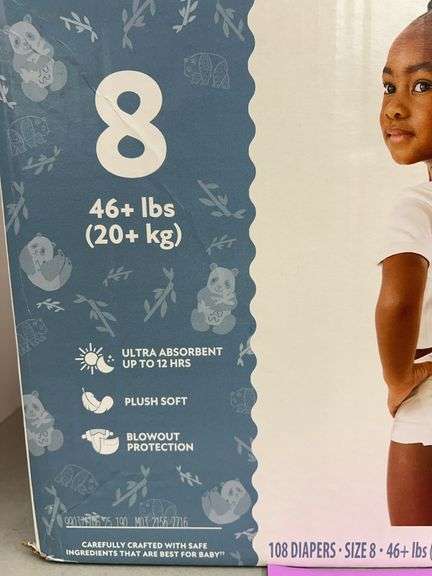 BOX OF DIAPERS - SIZE 8