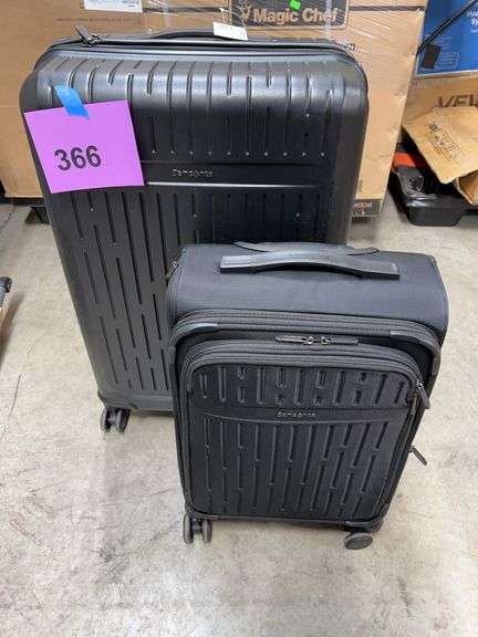 SAMSONITE 2PC HARD & SOFTSHELL LUGGAGE SET - BLACK