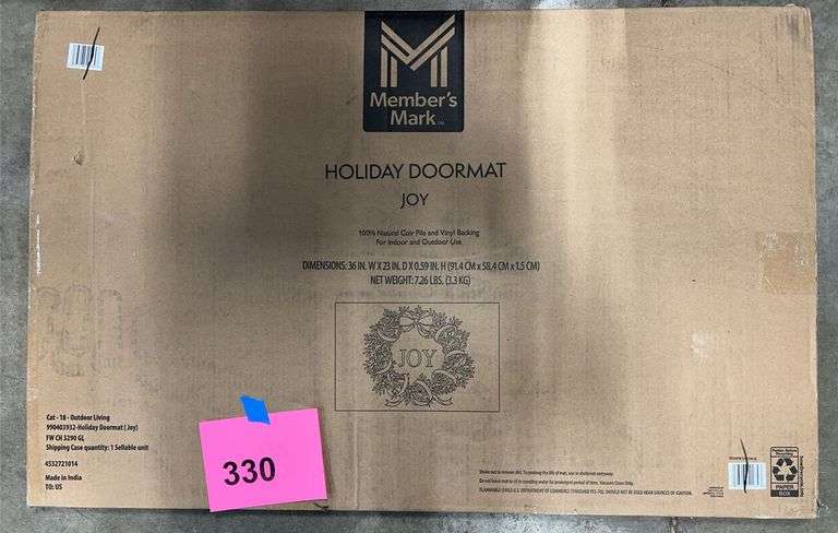 HOLIDAY DOORMAT IN BOX - JOY