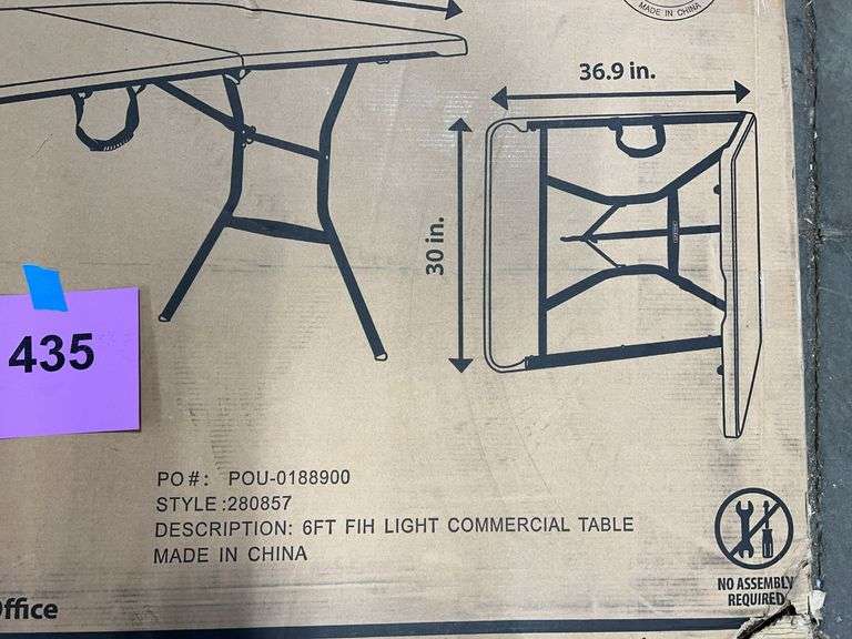 LIFETIME 6FT FOLD IN HALF TABLE IN BOX - WHITE
