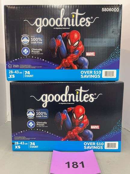 (2) BOXES OF KIDS GOODNITES UNDERWEAR - SIZE XS