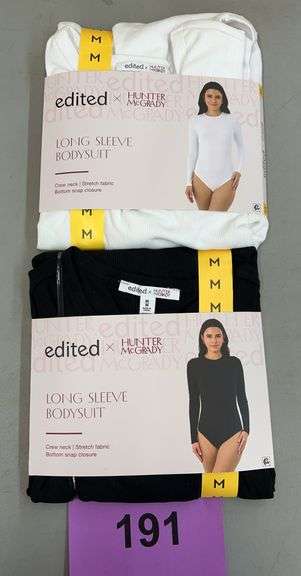 (2) WOMENS EDITED LONG SLEEVE BODYSUITS - SIZE M