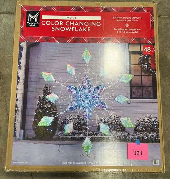 PRE LIT COLOR CHANGING SNOWFLAKE IN BOX
