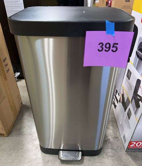 GLAD 20GAL STAINLESS STEEL STEP TRASHCAN