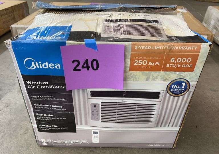 AS IS - MIDEA WINDOW AIR CONDITIONER IN BOX