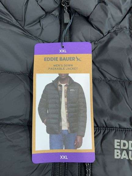 MENS EDDIE BAUER DOWN PACKABLE JACKET - SIZE XXL