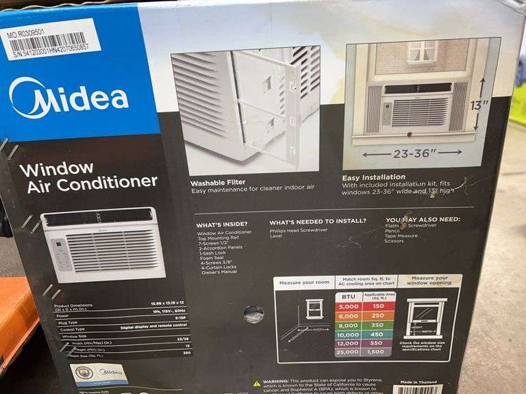 AS IS - MIDEA WINDOW AIR CONDITIONER IN BOX