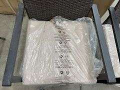 AS IS - (2) WICKER KING PATIO CHAIRS - BROWN & GREY