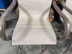 AS IS - (4) ALL WEATHER SWIVEL PATIO CHAIRS - BROWN