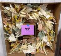 30" HARVEST WREATH - CATTAILS