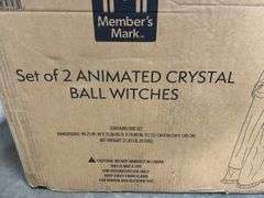 2PC ANIMATED CRYSTAL BALL WITCHES IN BOX